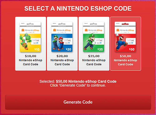 Nintendo Eshop Gift Card Code Generator - exlasopa
